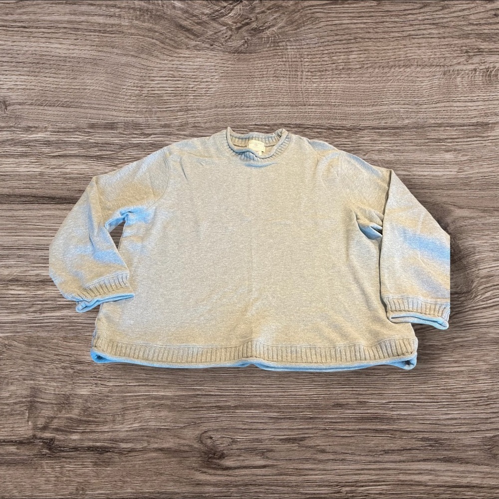 Susan Bristol Casuals Gray Rolled Crew Neck Sweater Size 2W